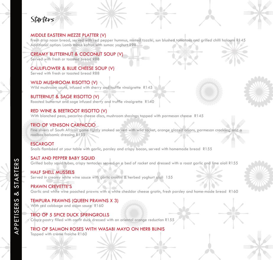 Menu de Ginger The Restaurant
