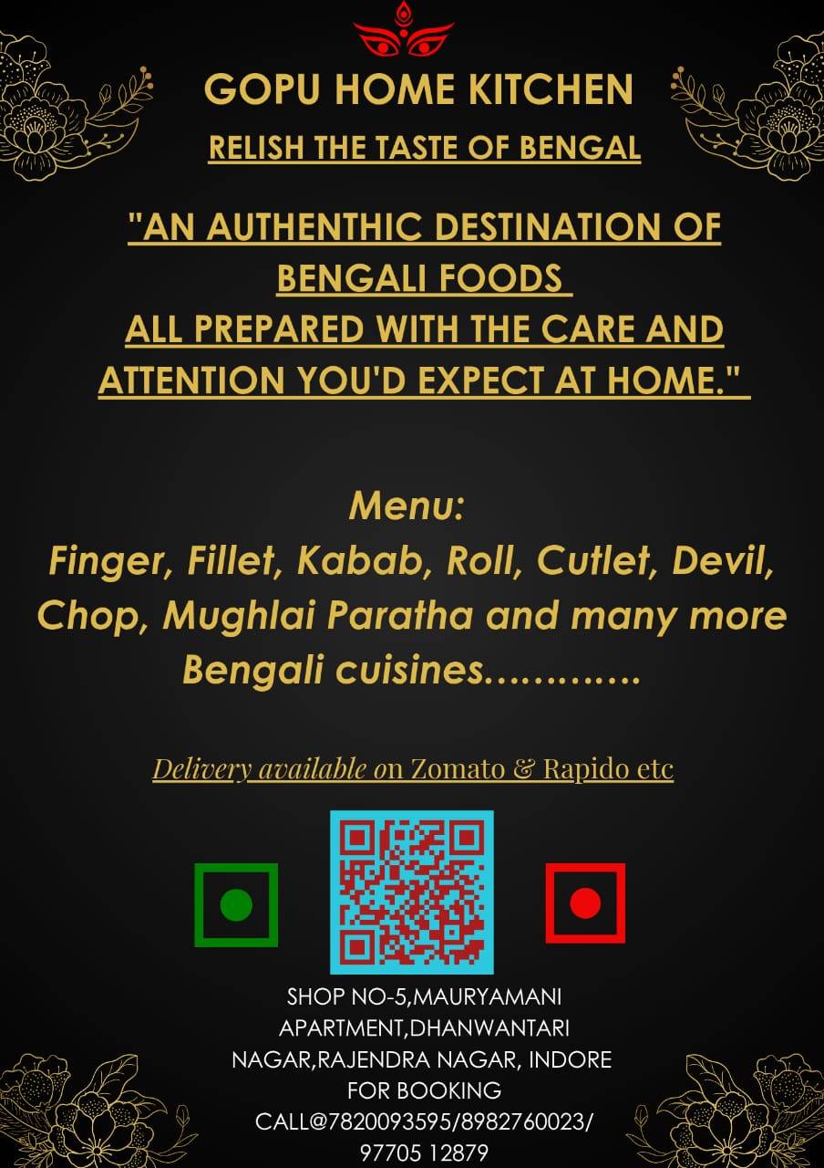Gopu Home kitchen menu