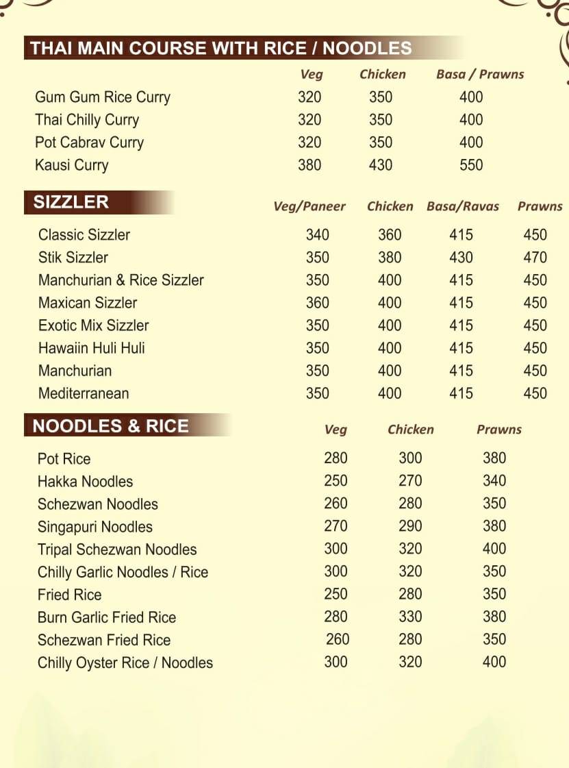 GREENFIELD FAMILY RESTOBAR menu