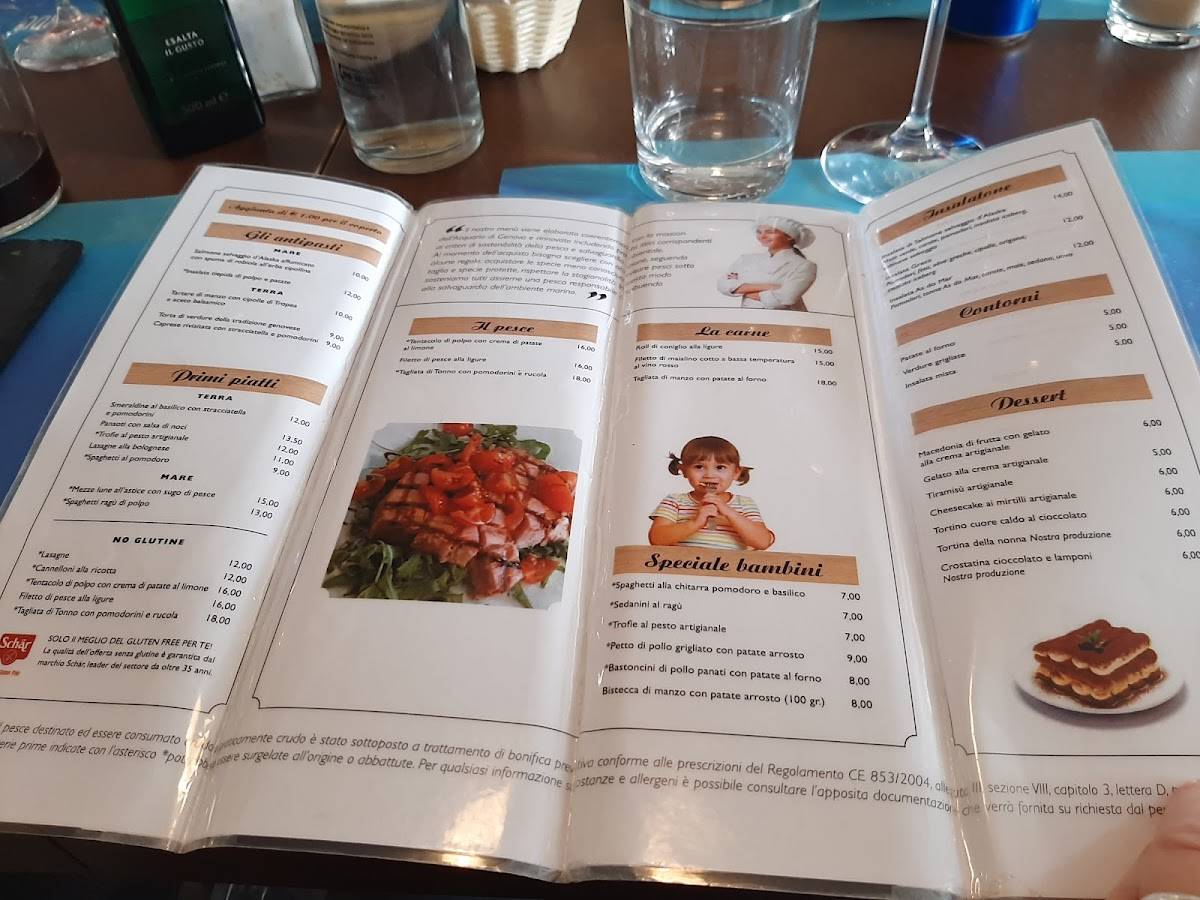 Menu di Gusto a bordo 