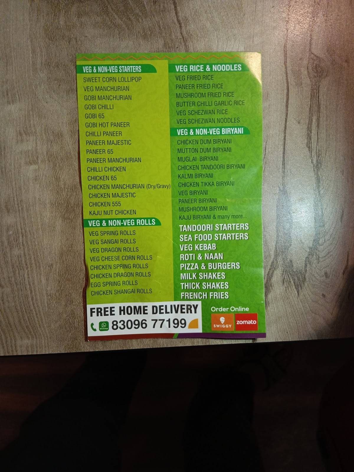 Hari's Kitchen menu