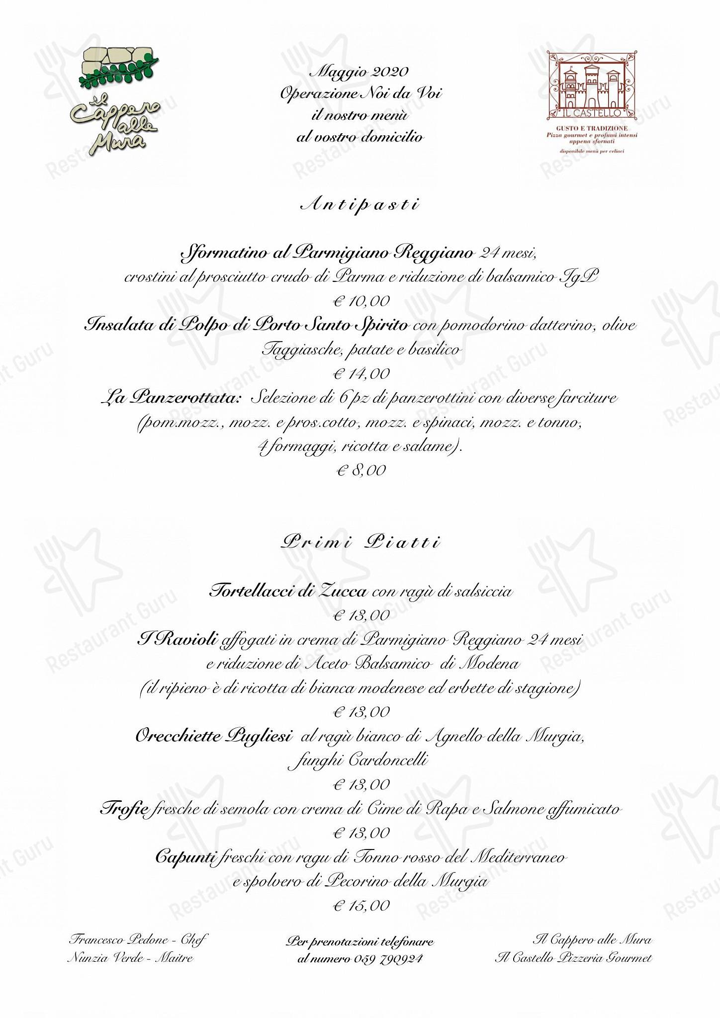 Menu di Ristorante Il Castello - Takeaway Menu