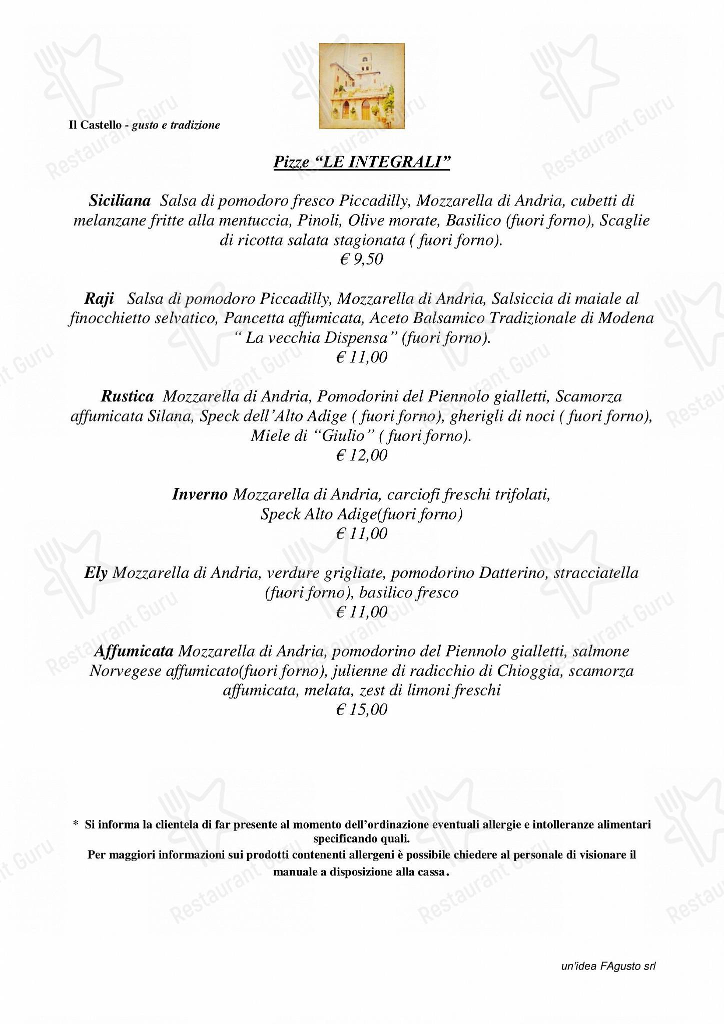 Ristorante Il Castello in Castelvetro di Modena - Takeaway Menu