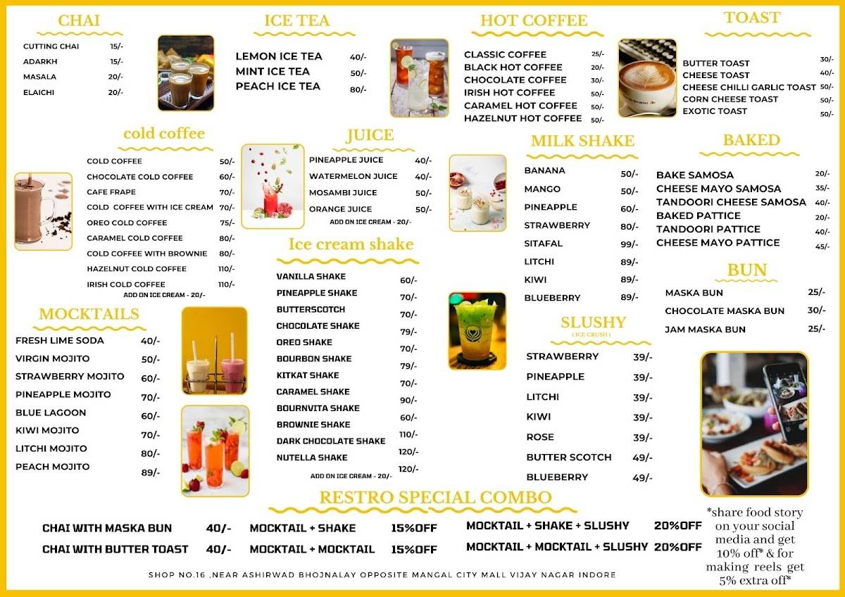 Indore Streat menu