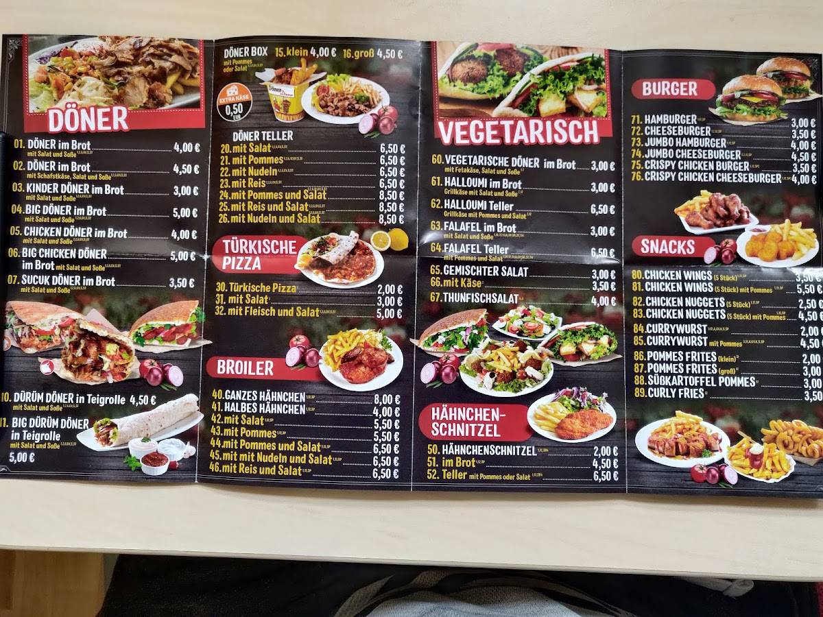 Speisekarte von Istanbul Döner restaurant, Fürstenberg/Havel