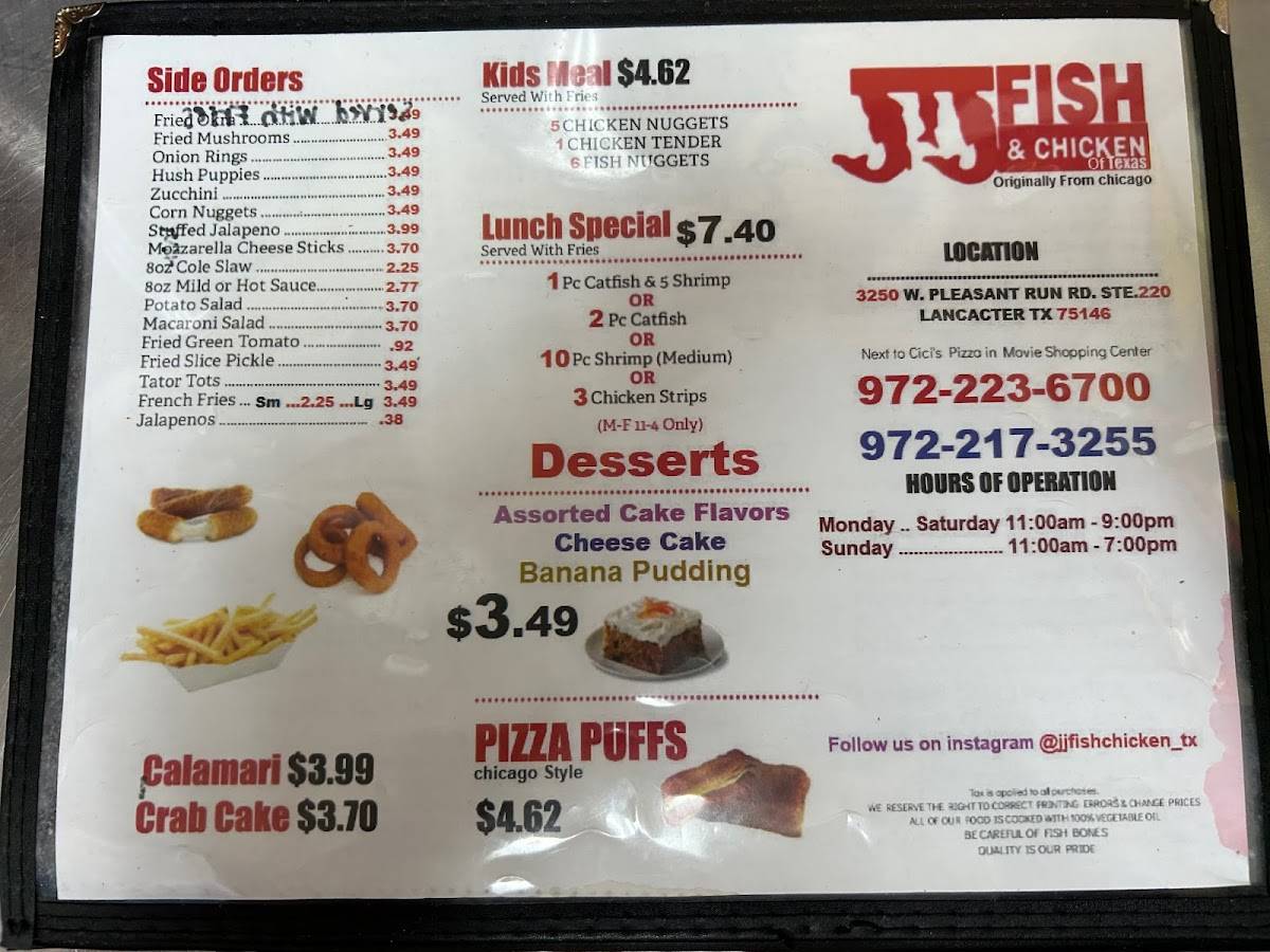 Menu At JJ Fish Chicken Restaurant Lancaster W Pleasant Run Rd 220 menu-at-jj-fish-chicken-restaurant-lancaster-w-pleasant-run-rd-220