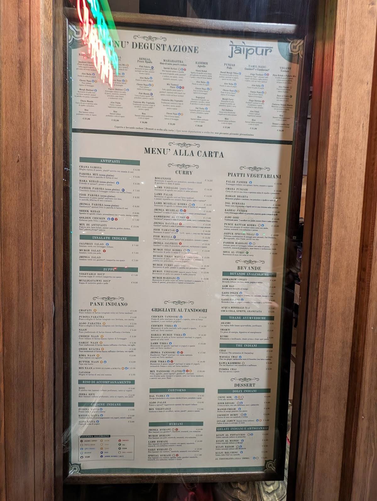 Menu di Jaipur - Ristorante Indiano Torino 