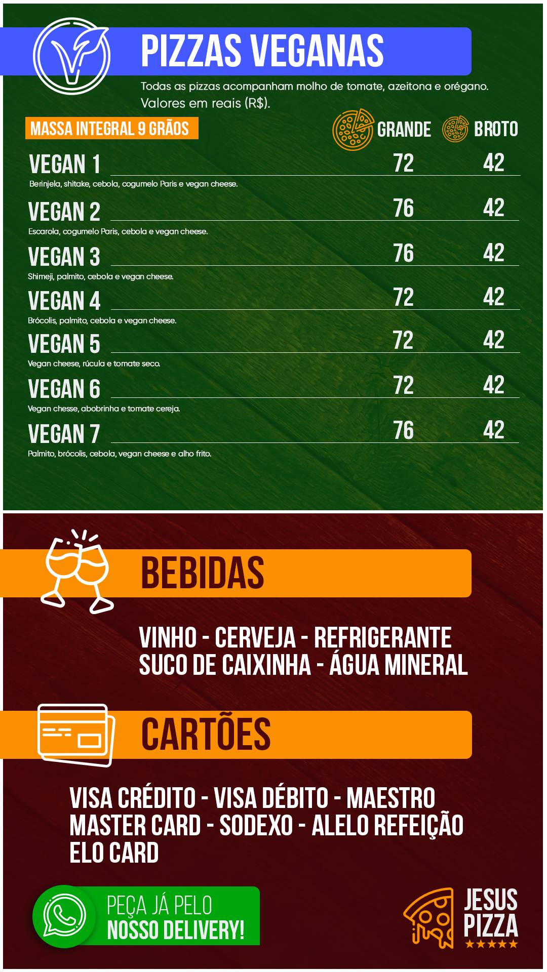 Jesus Pizza cardápio