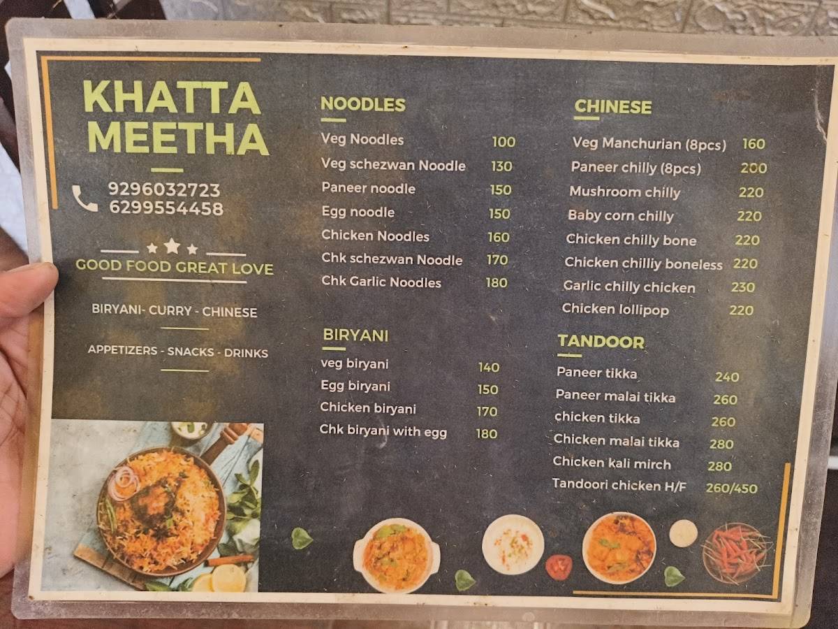 KHATTA MEETHA RESTAURANT PATNA menu
