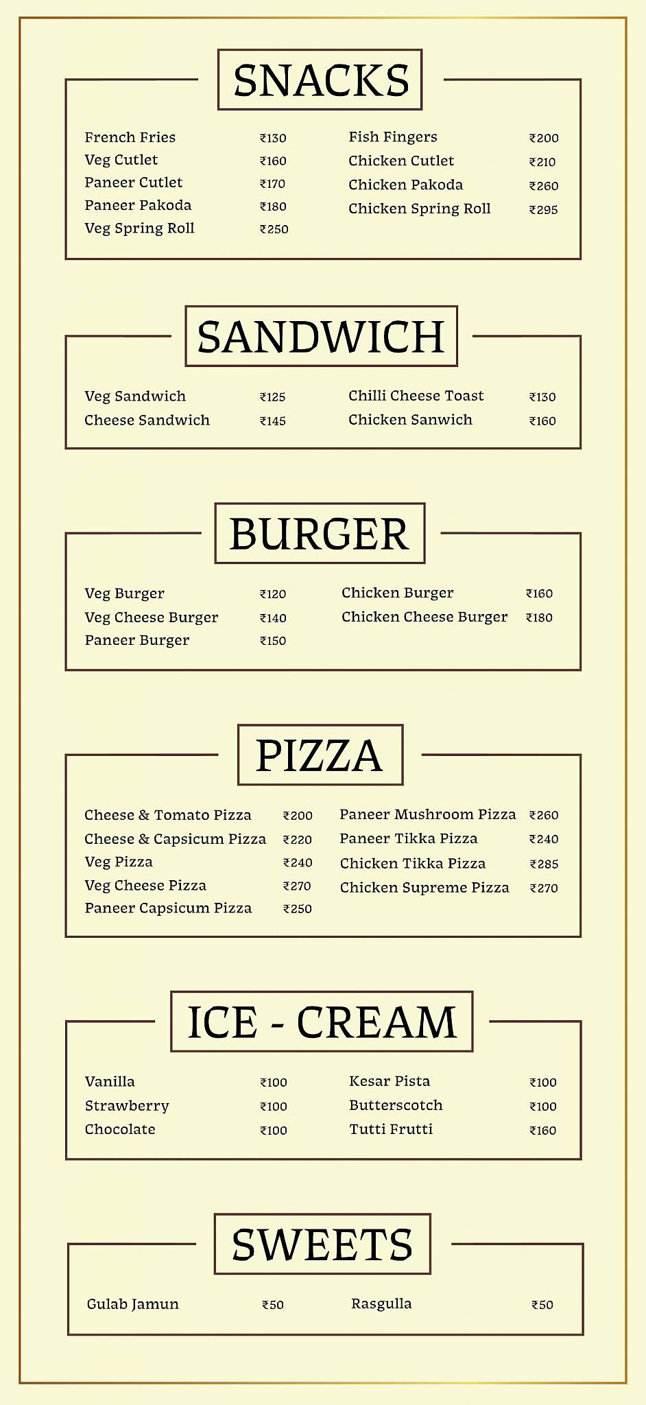 Kamat Restaurant menu