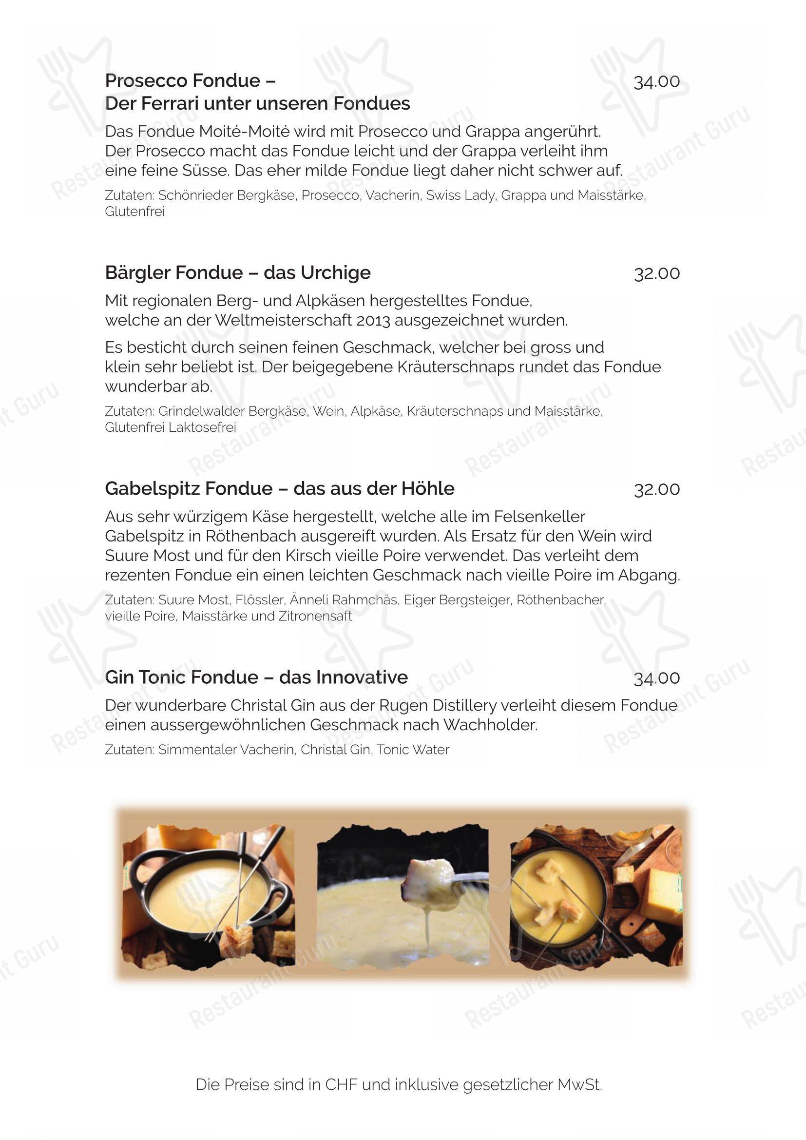 菜单 per Restaurant Kanönli ristorante