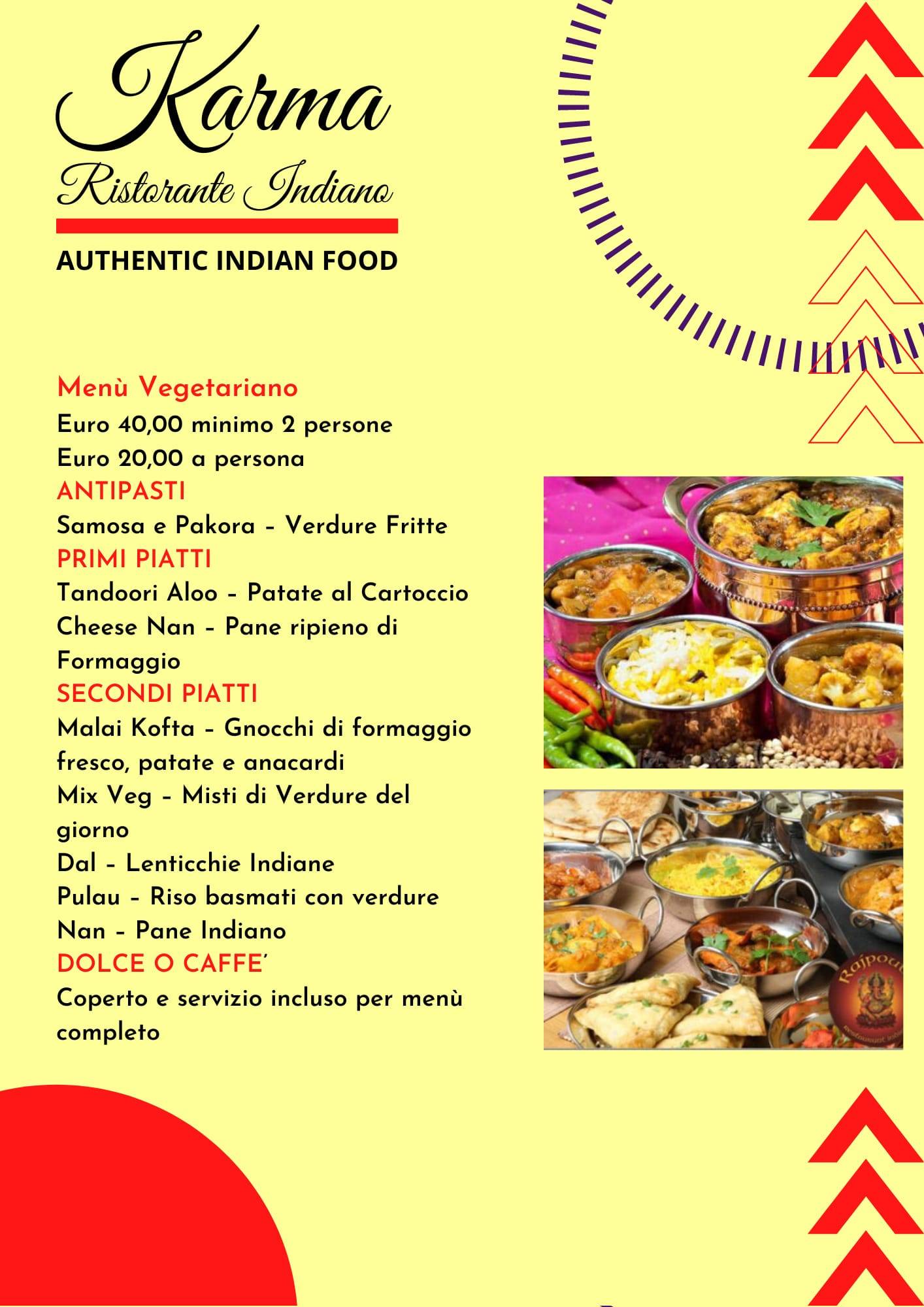 Menu di Karma Ristorante Indiano 