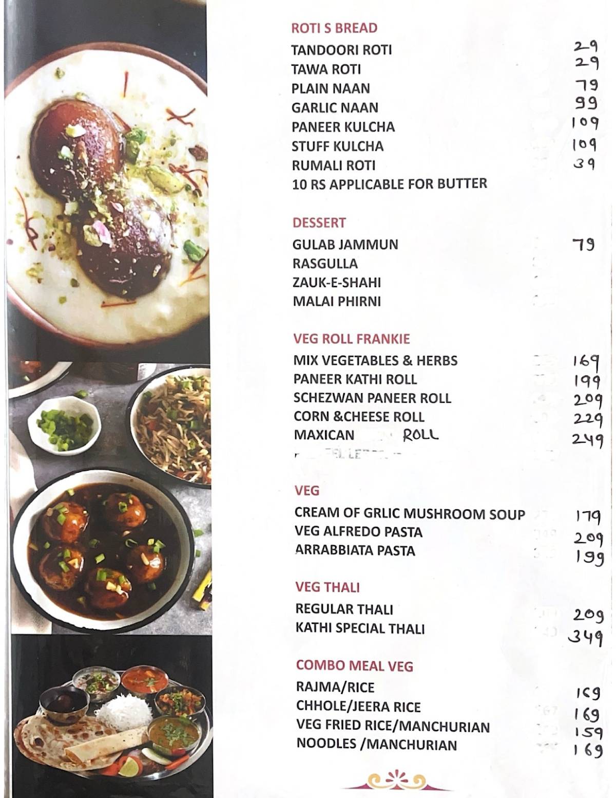 Kathi Junction - Dine in Restaurant menu