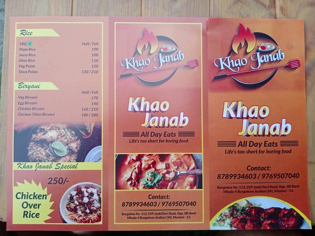 Khao janab menu