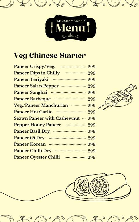 Khushamdeed Restaurant menu