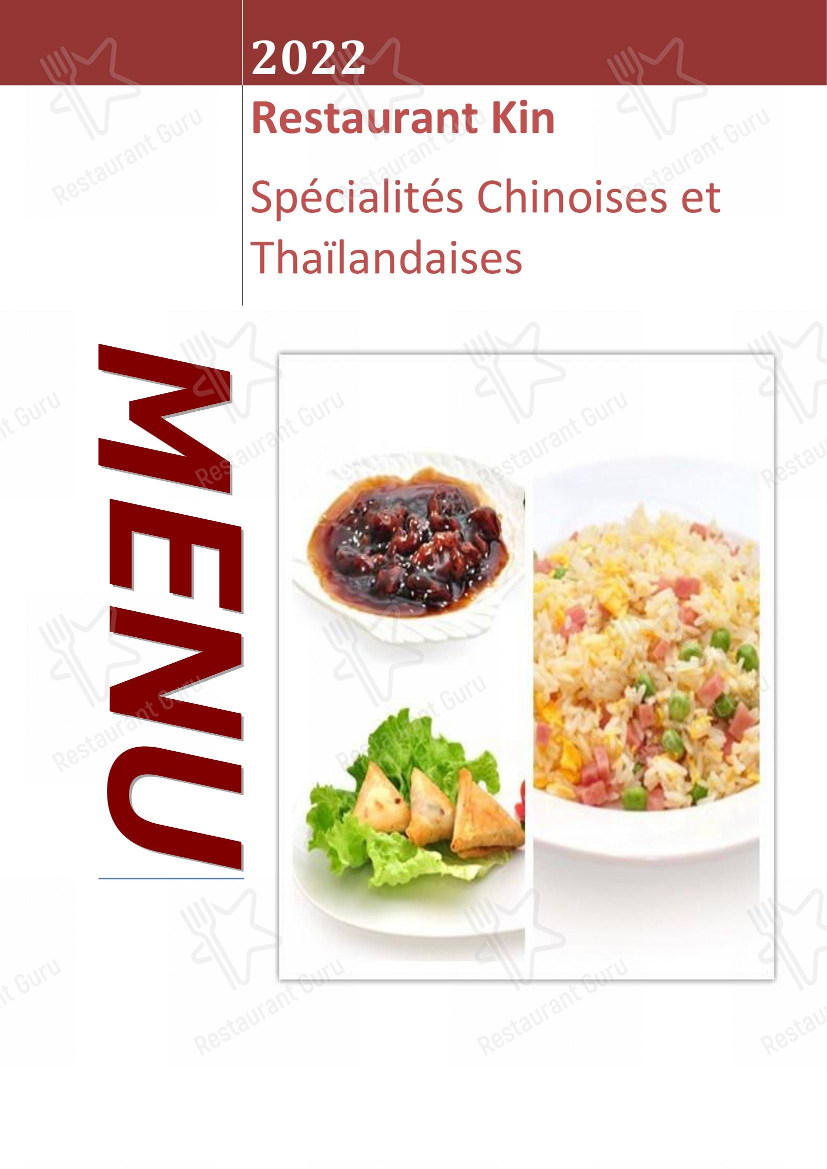 Menu pour Restaurant Kin dans Choisy-le-Roi
