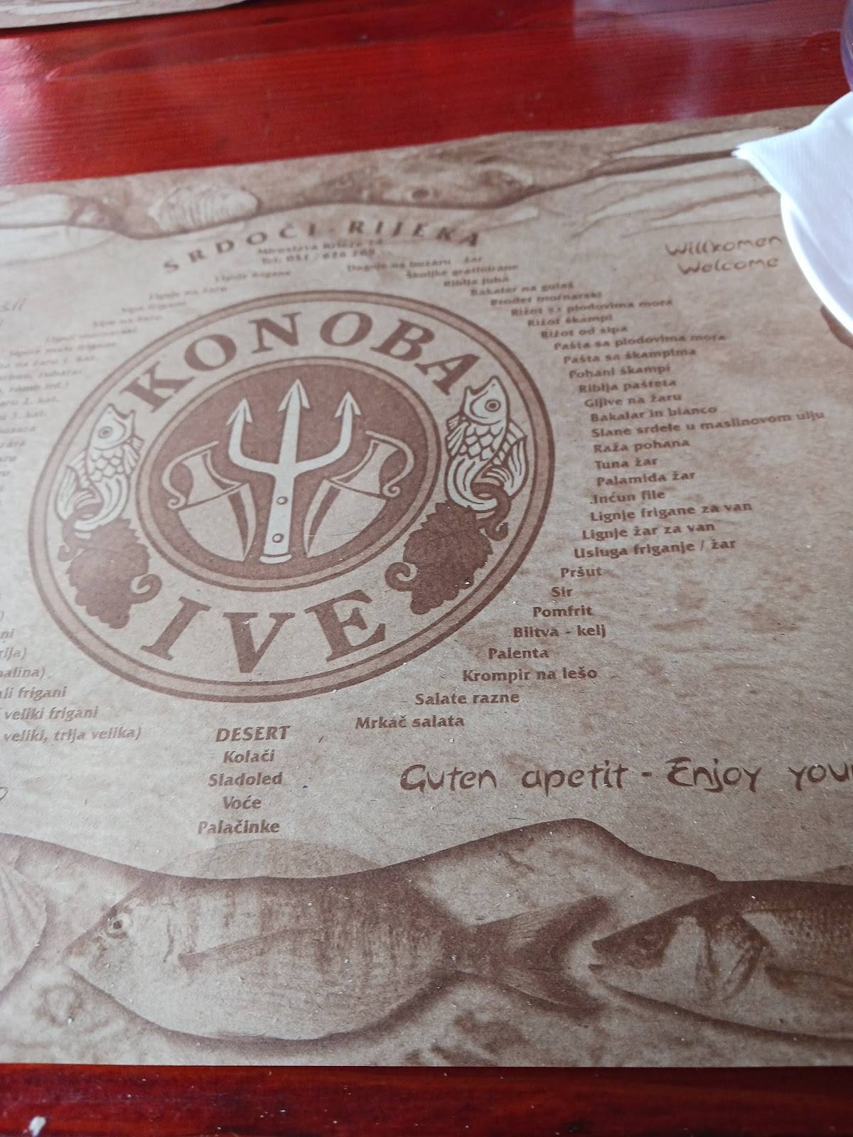 Menu di Konoba Ive 