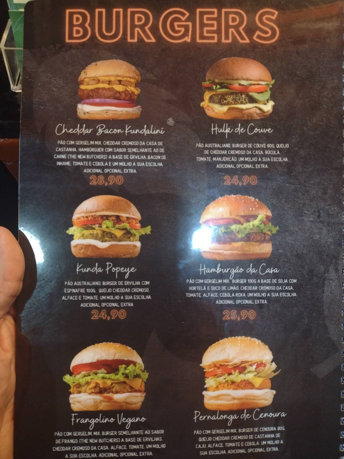 Kundaliní do Cerrado - Asa Norte Hamburgueria Vegana cardápio