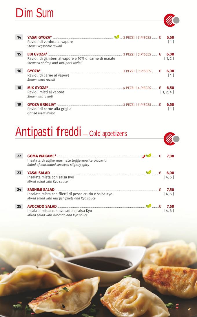 Menu di Kyo fusion 