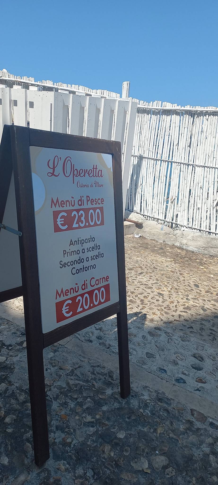 Menu di L'Operetta Osteria di Mare 