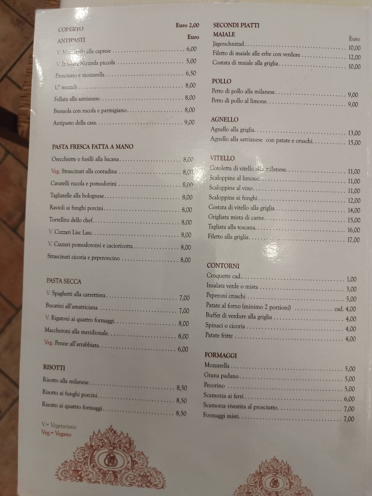 Menu di Ristorante La Botte 