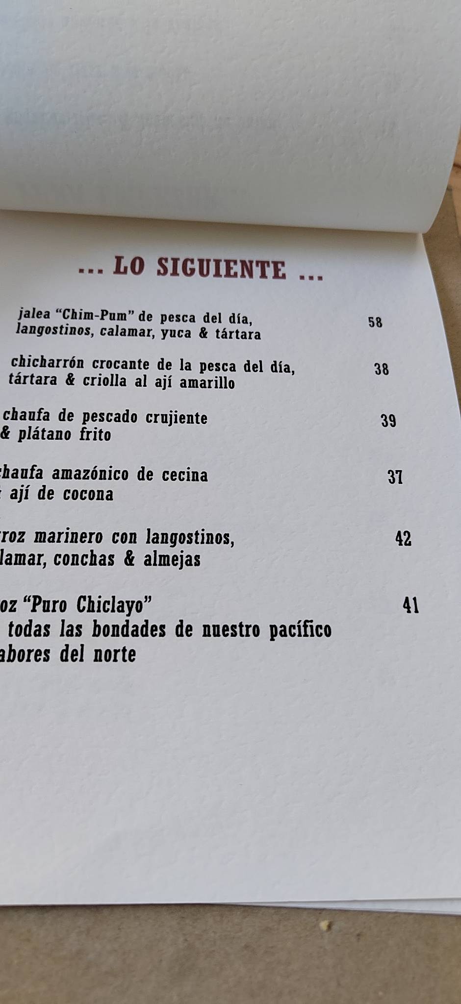 Carta Del Restaurante La Capitana Surquillo Sta Rosa