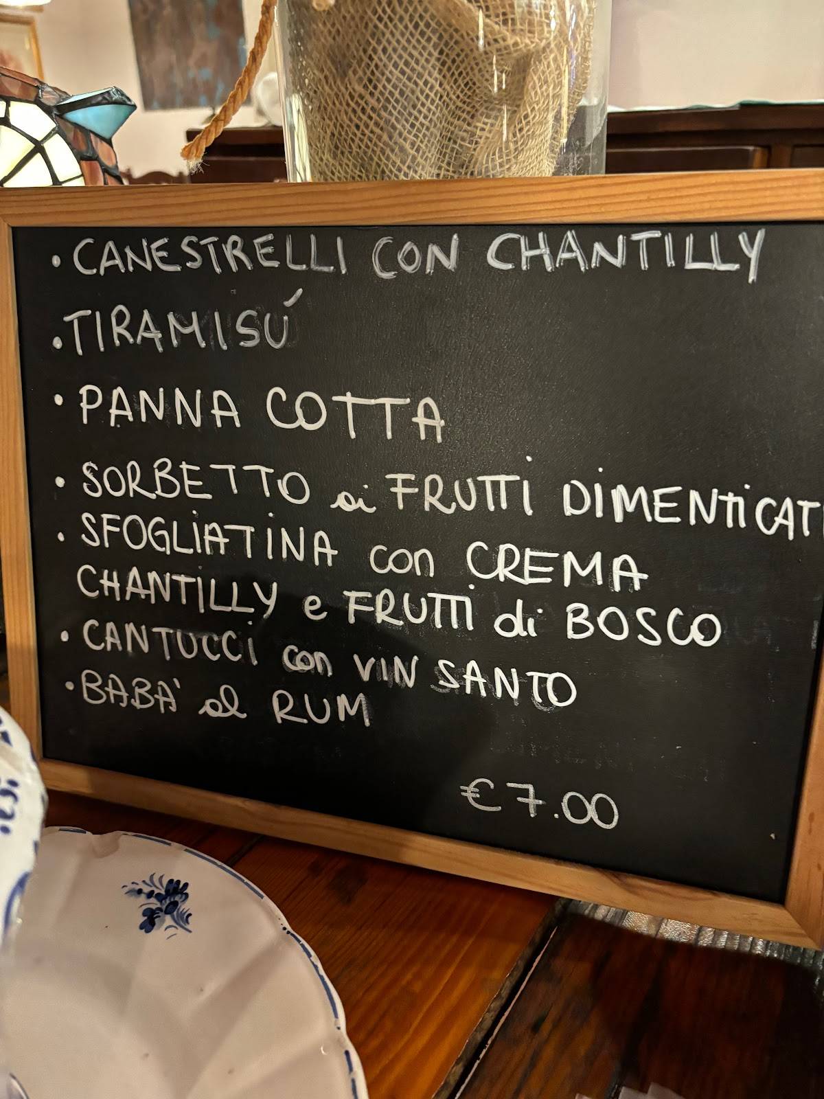 Menu di La Pineta 