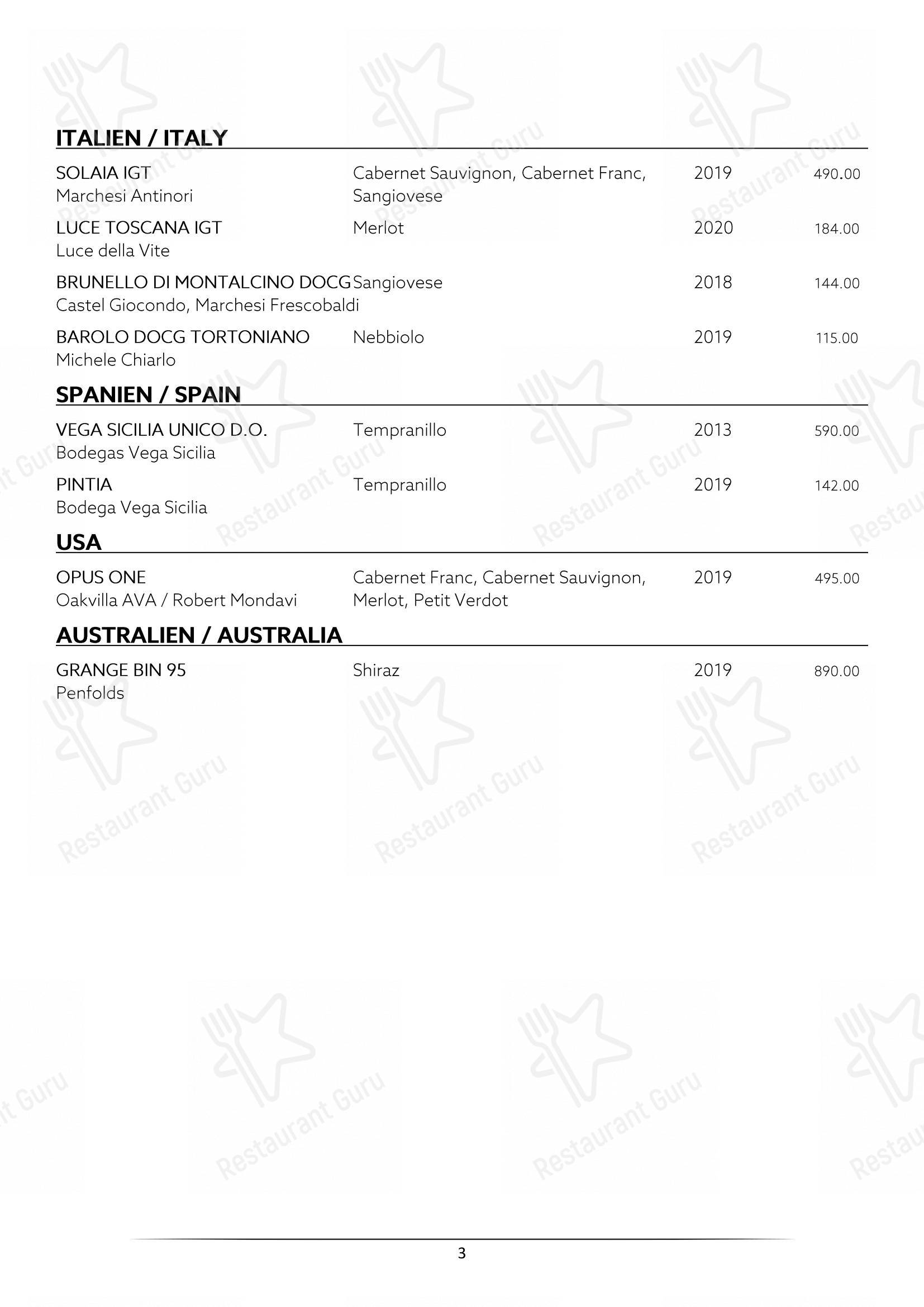 Menu di Restaurant La Soupière - Menu bar