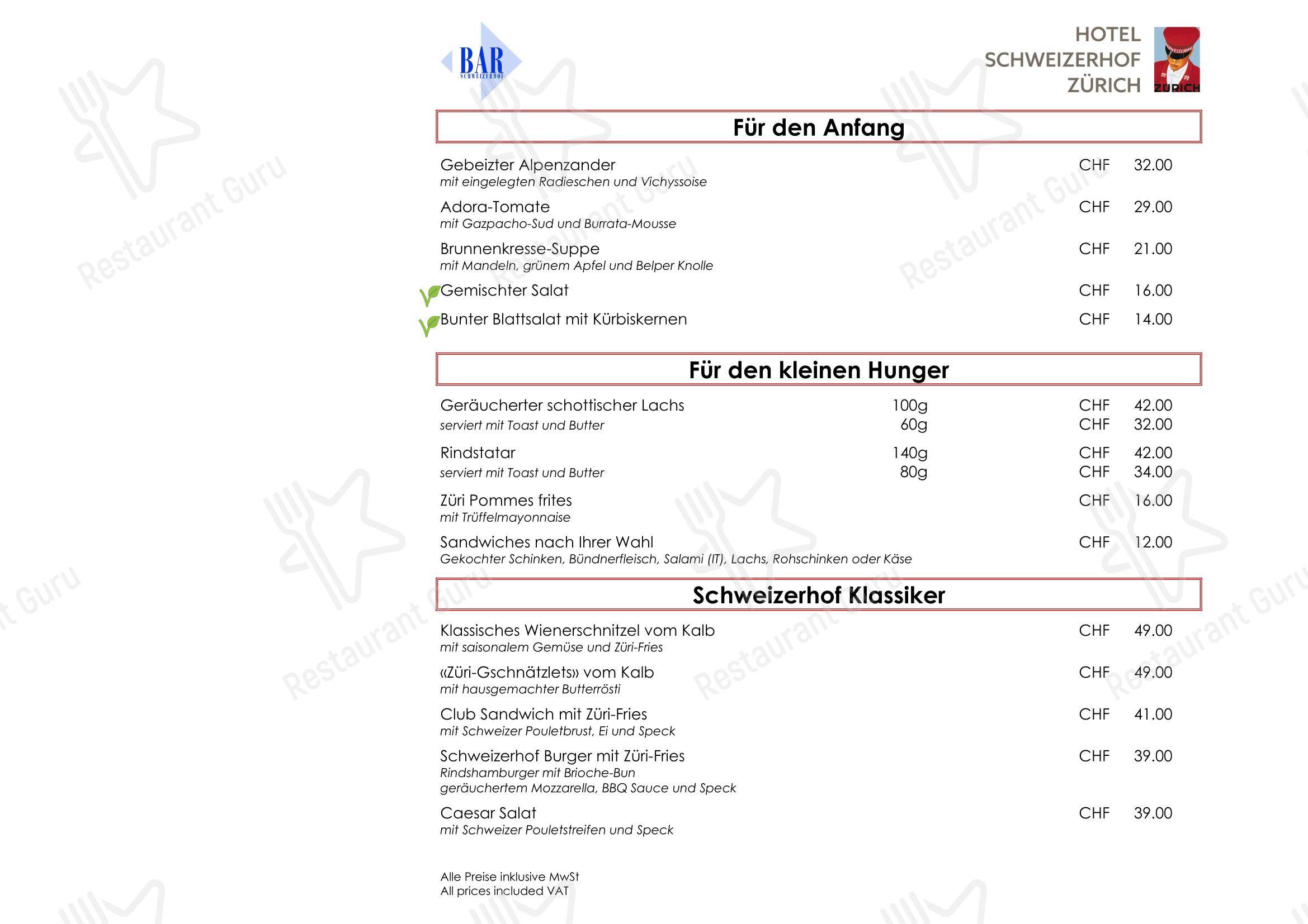 Menu di Restaurant La Soupière - Основное меню