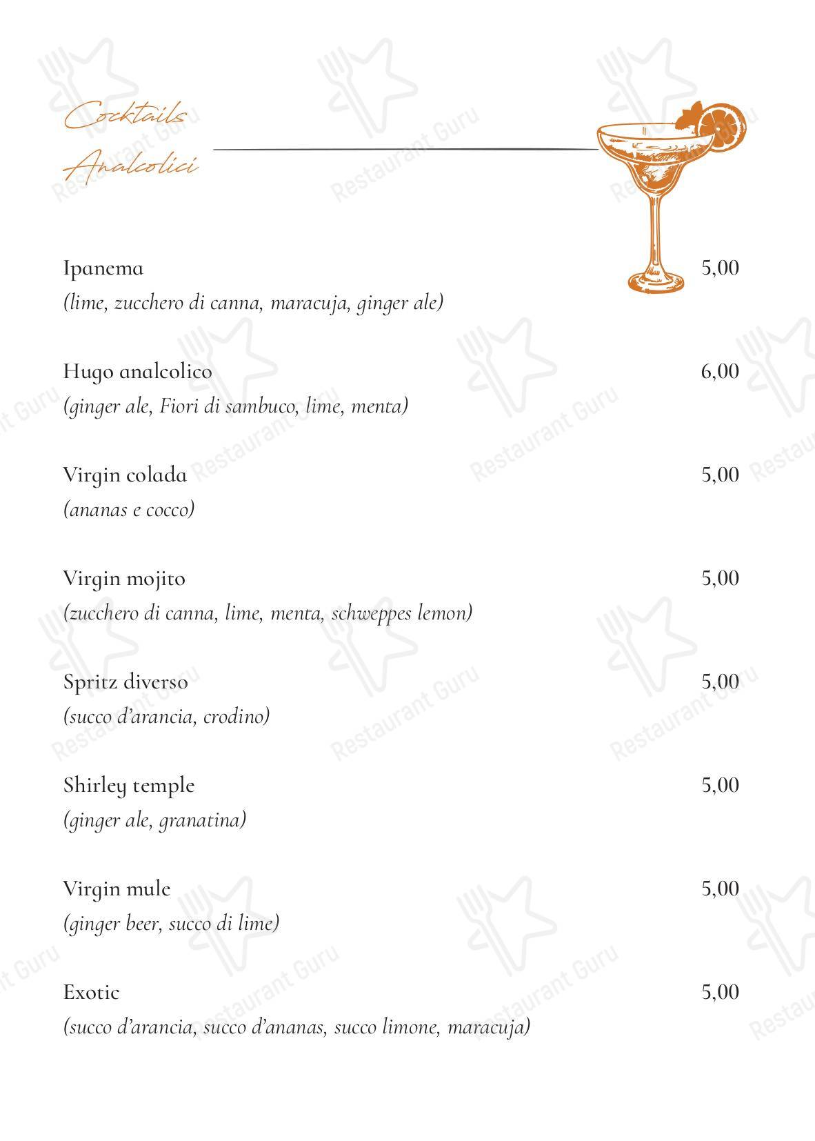 Коктейльная карта per La Strummula Restaurant in Santa Flavia