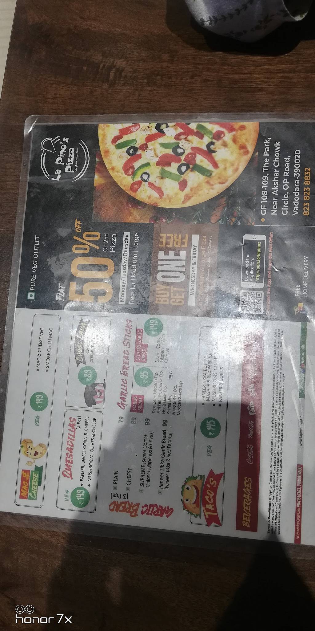 Menu at La pino’z pizza Akshar chowk, Vadodara