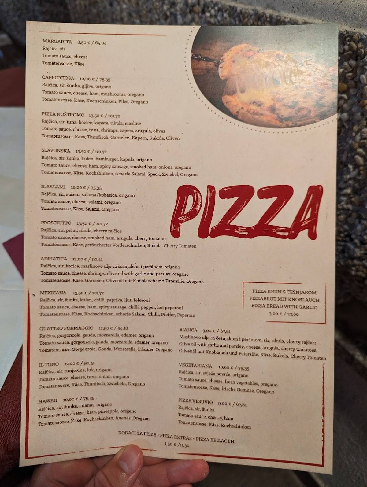 Menu di Restaurant Lađa 