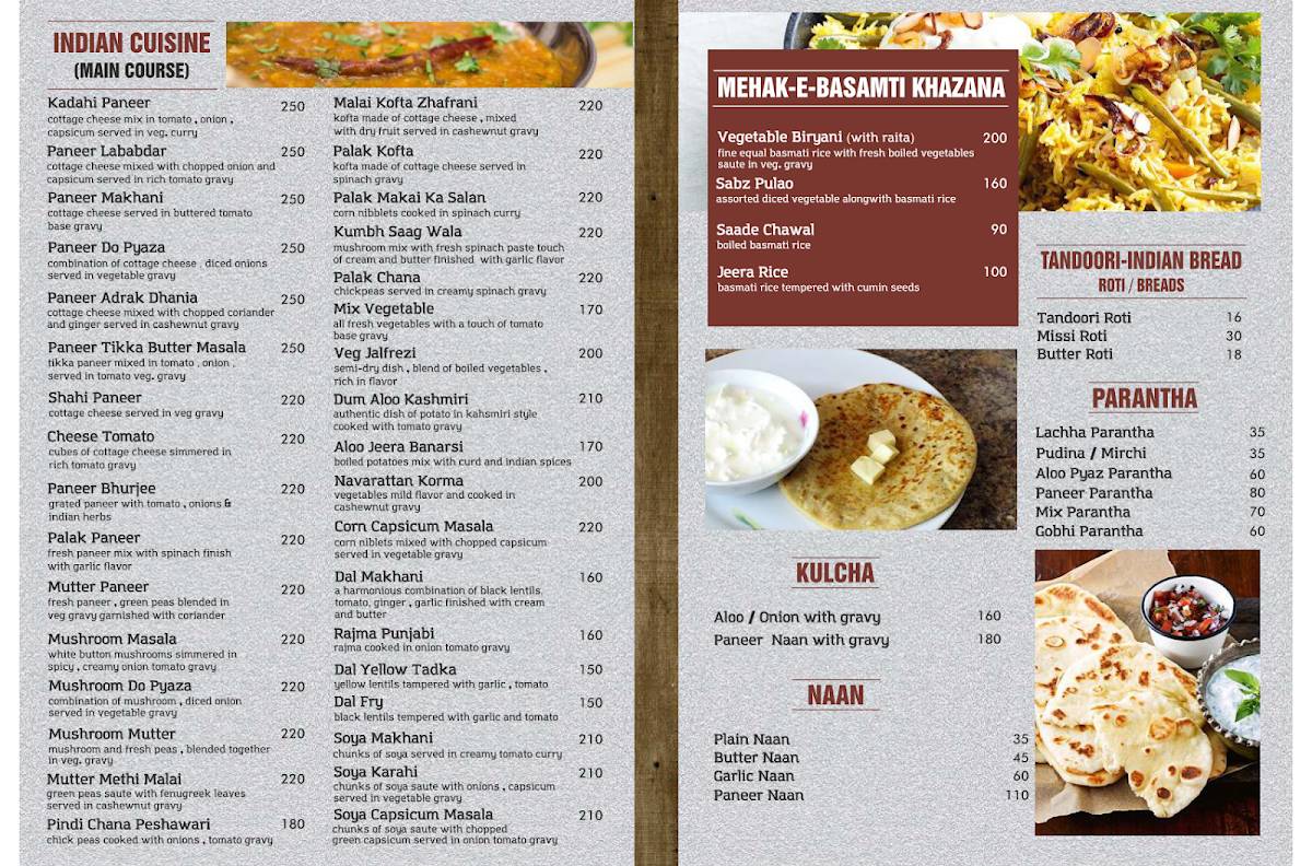Laziz Rasoi menu