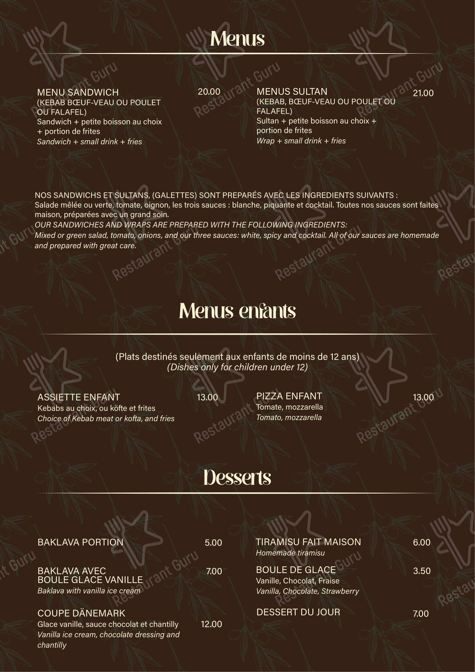 Restaurant Le Blandonnet in Ginevra - Menu bar