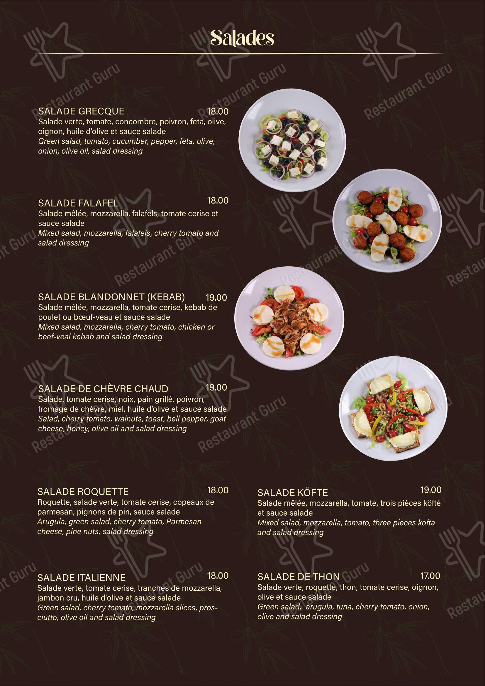 Restaurant Le Blandonnet in Ginevra - Menu