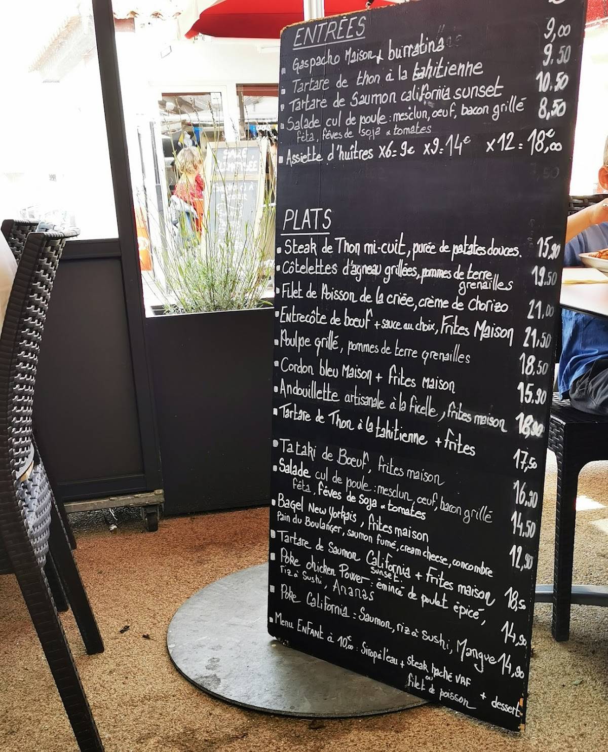 Menu au Le Cul de Poule restaurant, La Faute-sur-Mer