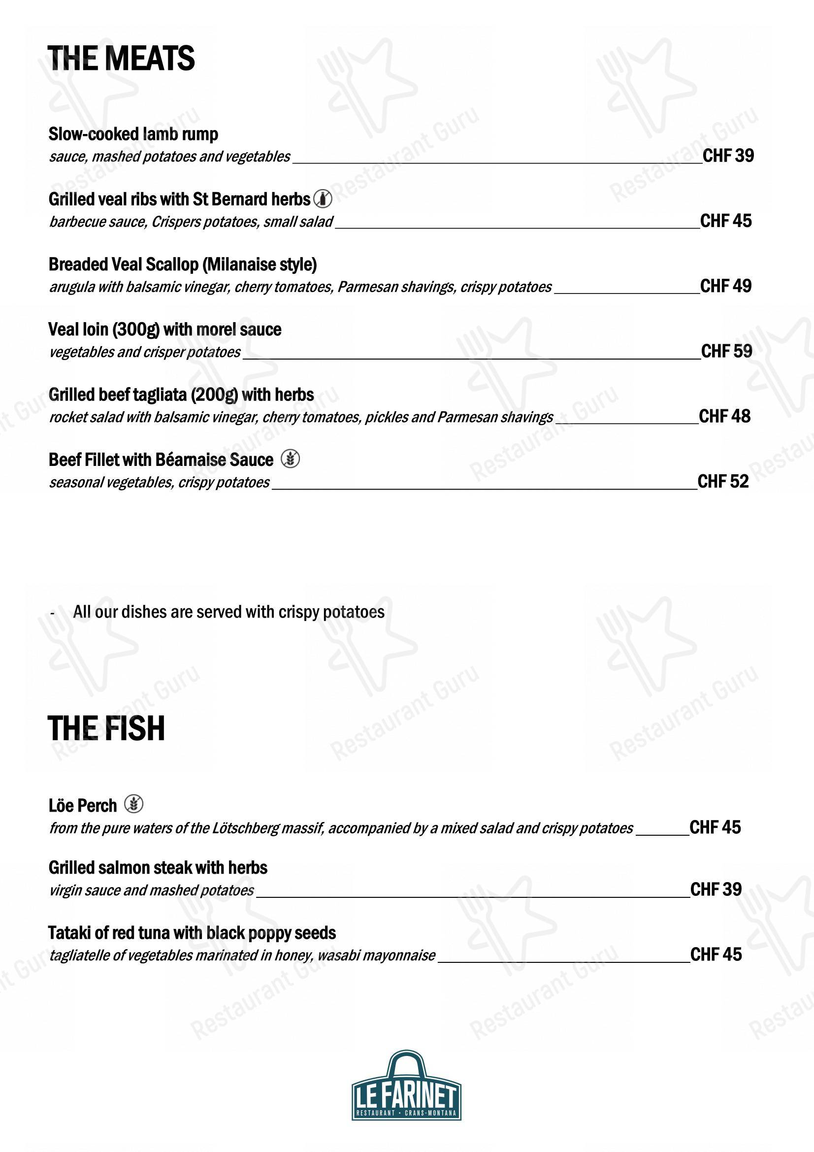 Крафт меню per Restaurant Le Farinet in Montana