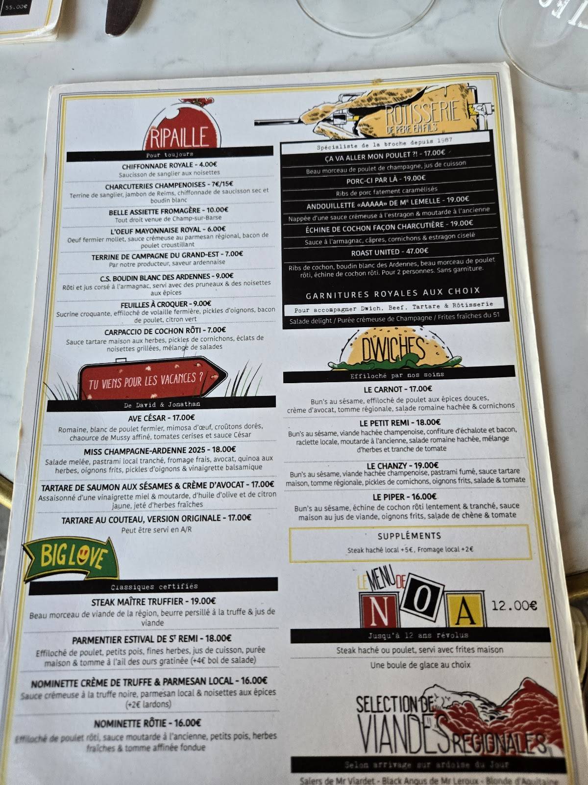 Menu de Le Flech