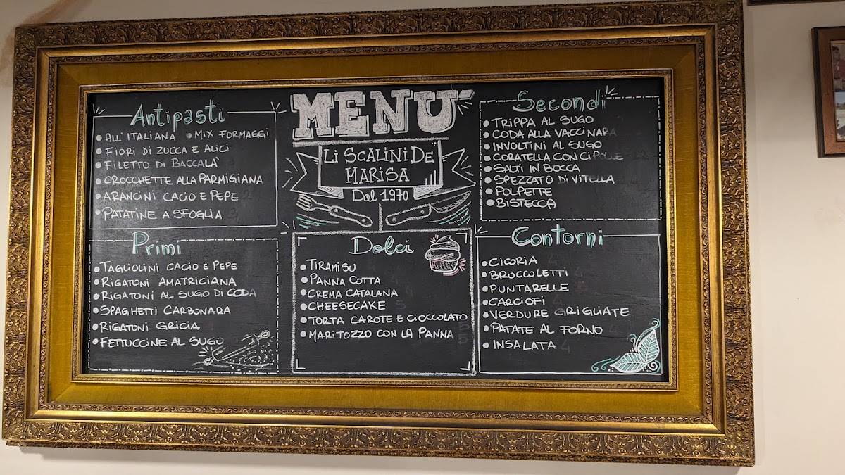 Menu di Li Scalini de Marisa 