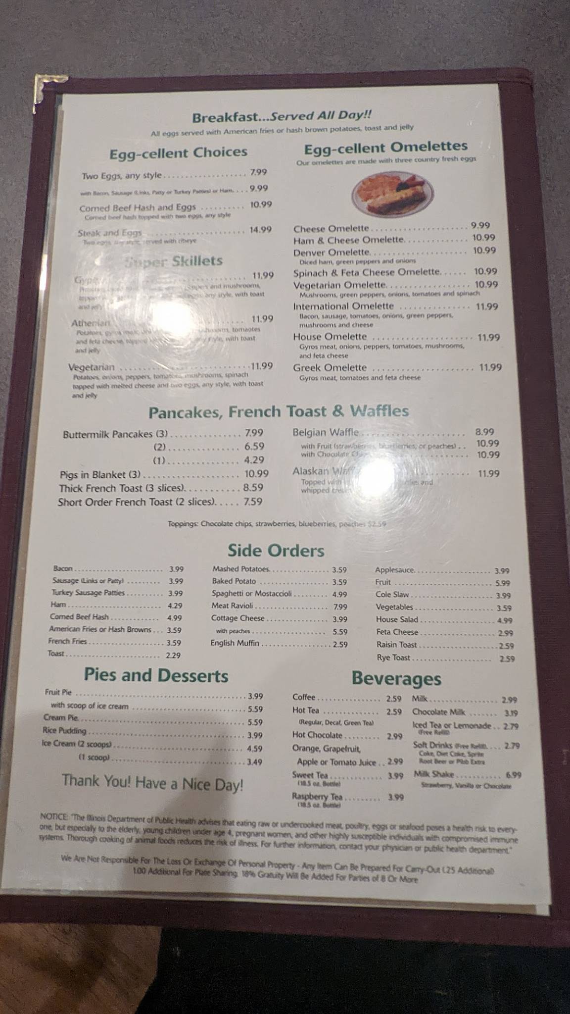 Menu at Liberty Family Restaurant, Peru