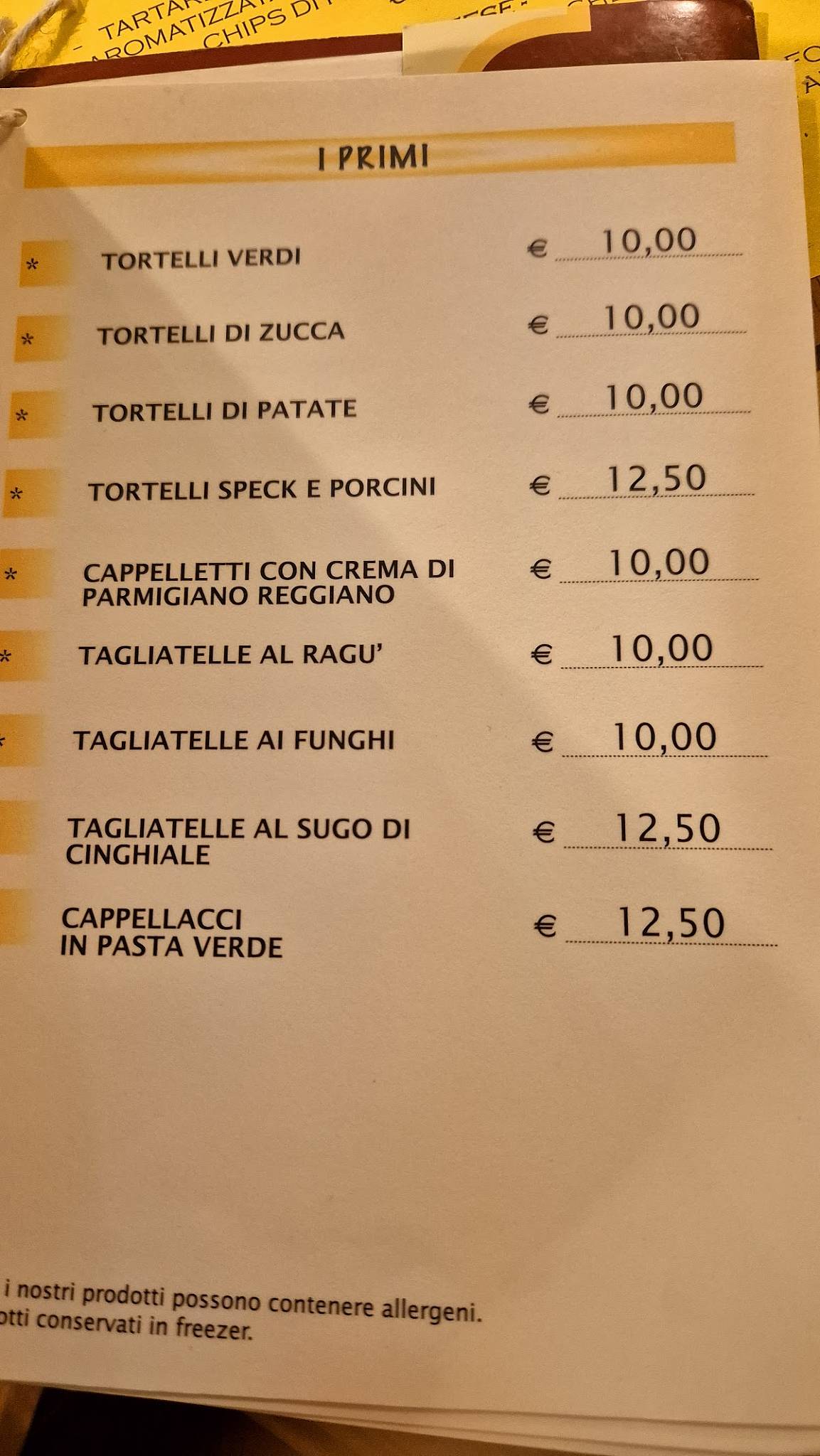 Menu di Locanda da Emilio 