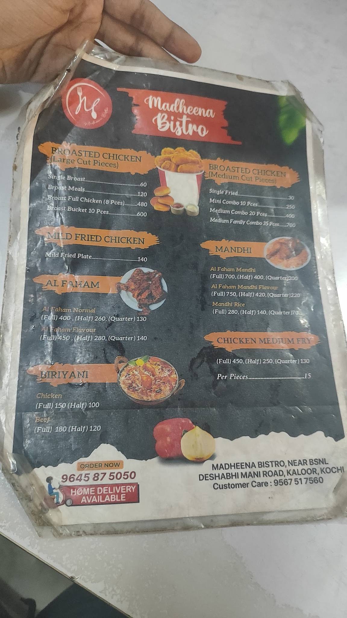 Madheena Kitchen menu