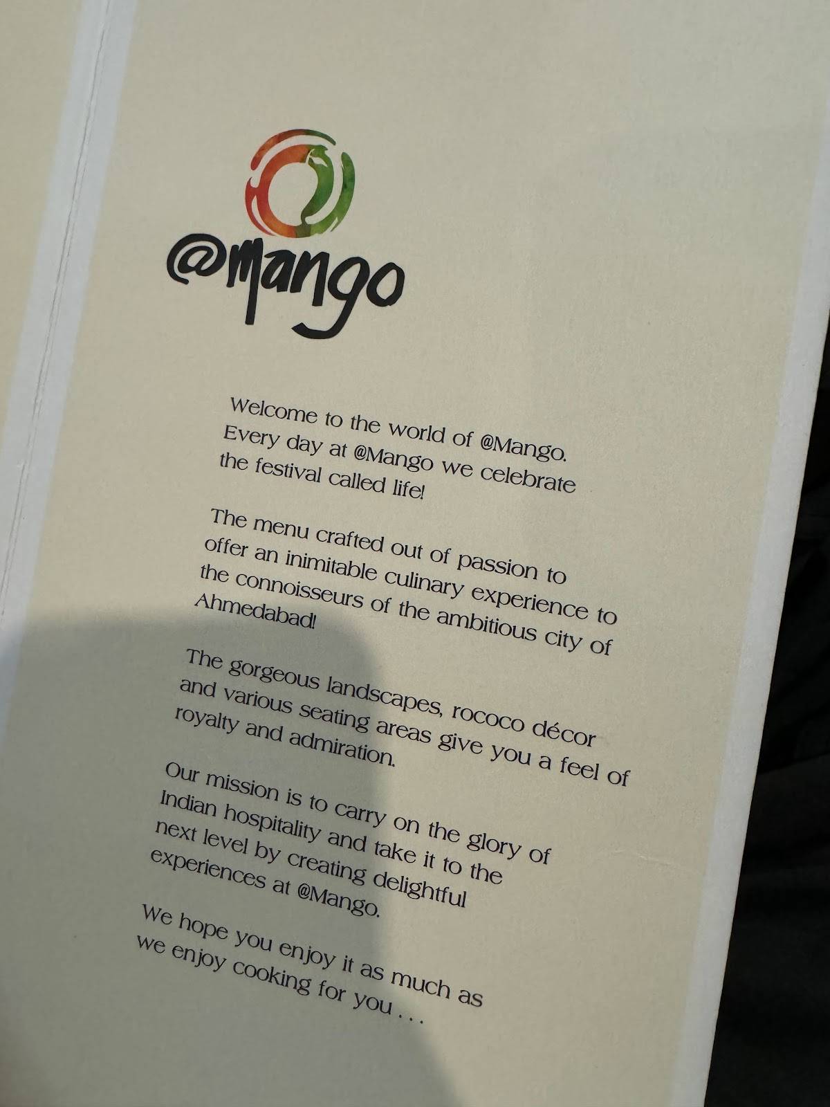 @Mango menu