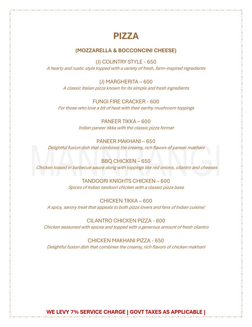 Mannrangi menu