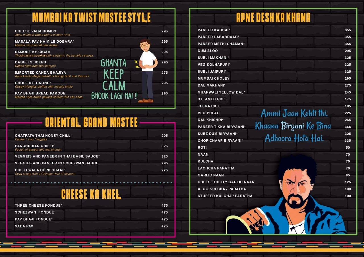 Mastee menu