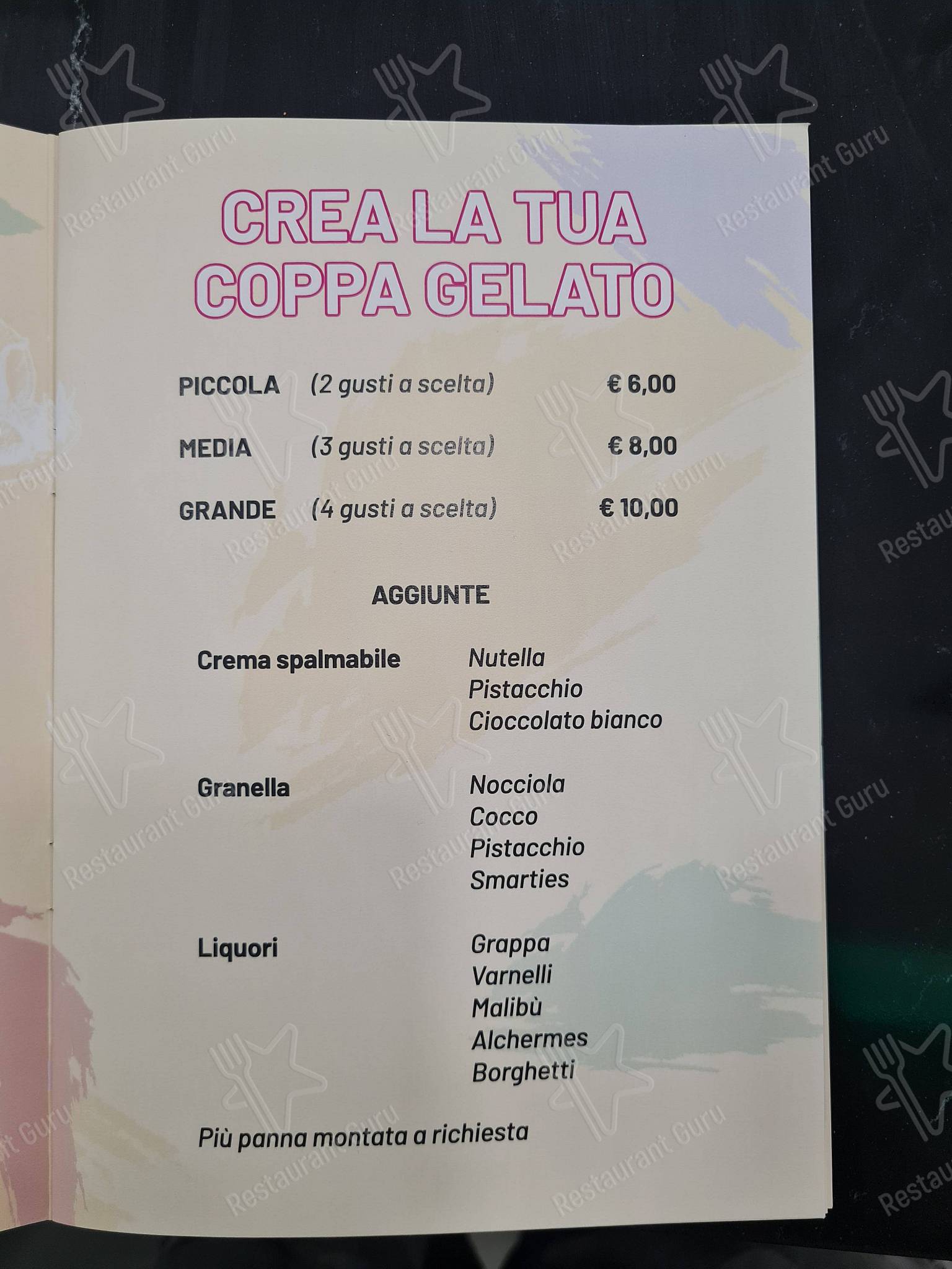 Menu di Maxxibar - pasti e bevande
