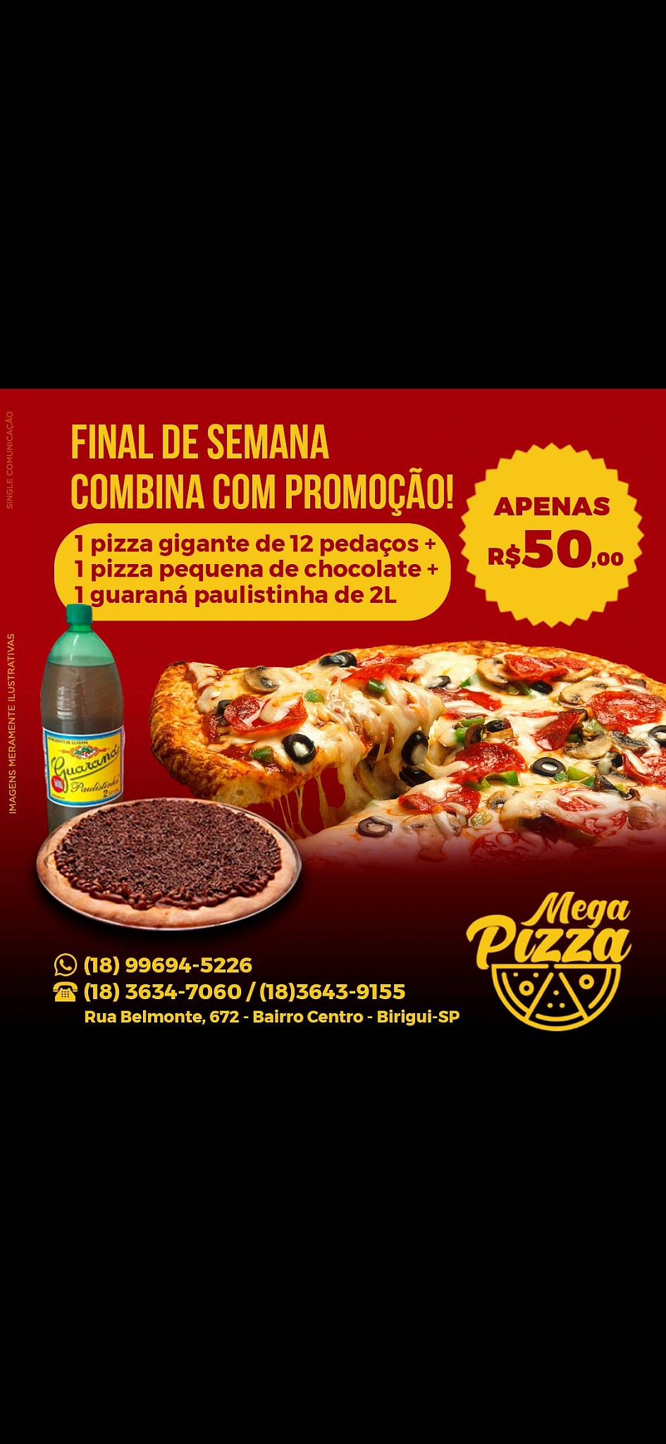 Mega Pizza cardápio