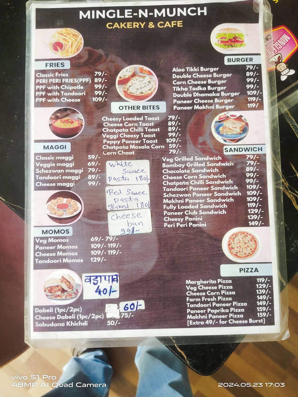 Mingle N Munch Cakery menu