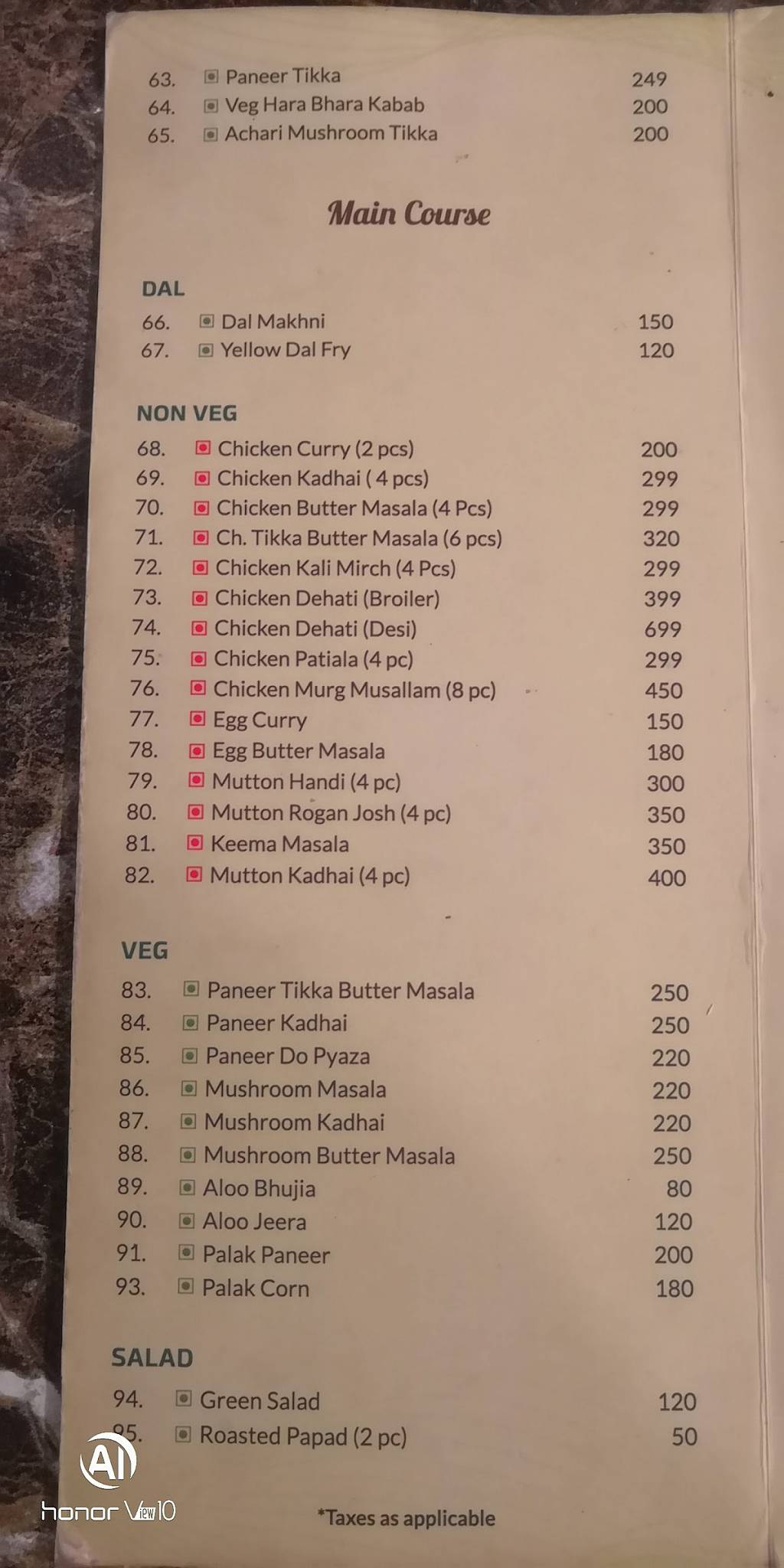 Moochhwala Biryaani & Kababs menu
