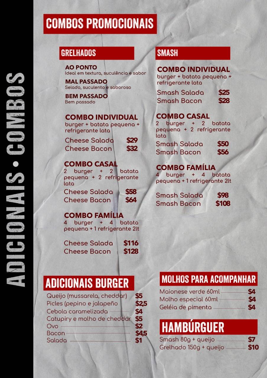 Na Brasa Burger - SJRP cardápio